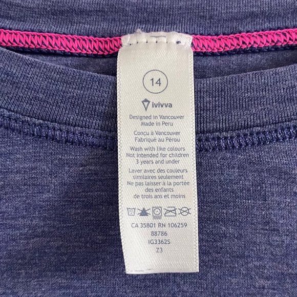 Ivivva Calm To Energy Long Sleeve - PURPLE / Kids 14 - Picture 7 of 7